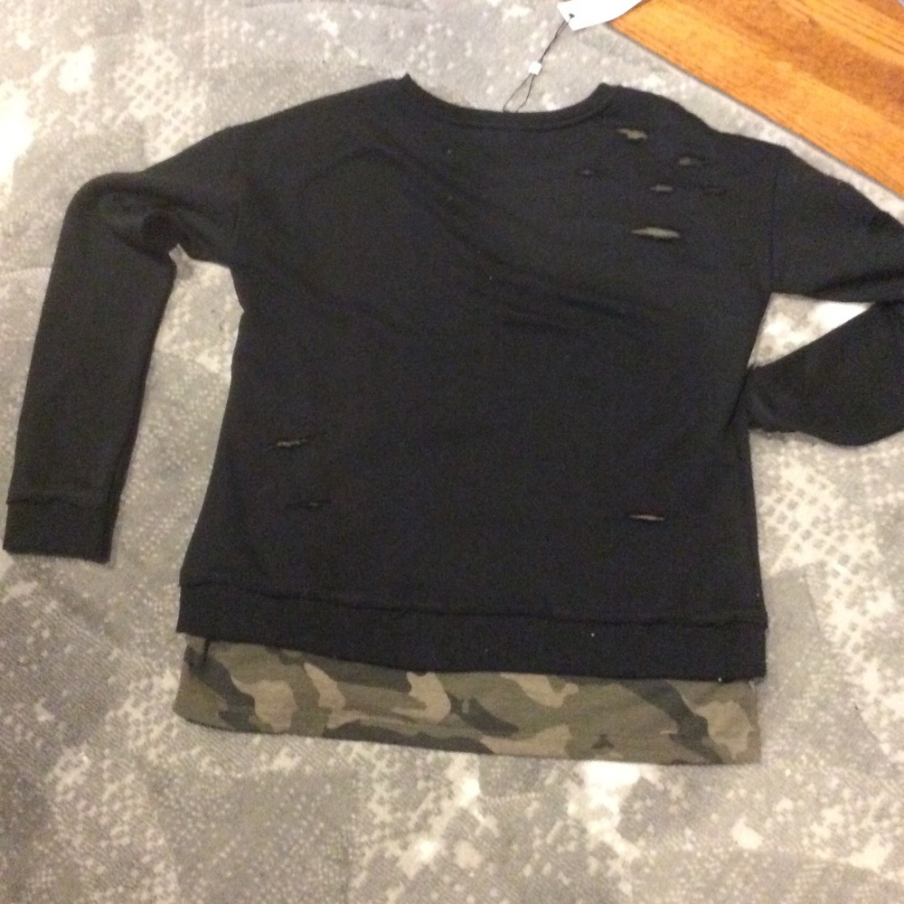 Generation Love Distressed Layered Sweatshirt